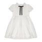 LITTLE PARNI WHITE BOW TRIM DRESS