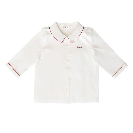 LITTLE PARNI WHITE SMOCKED BLOUSE