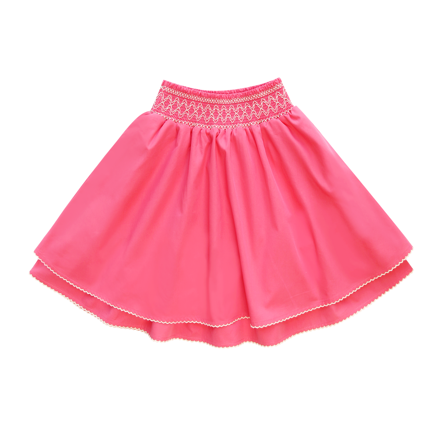 LITTLE PARNI PINK SMOCKED WAIST SKIRT