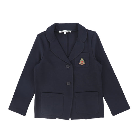 LITTLE PARNI NAVY LOGO BLAZER