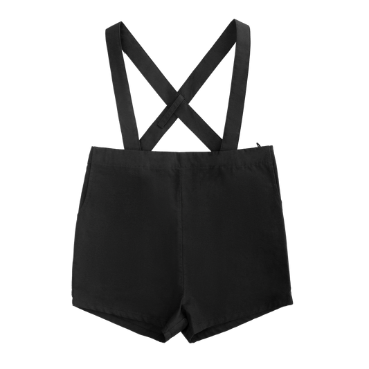 LITTLE PARNI BLACK SUSPENDER SHORTS