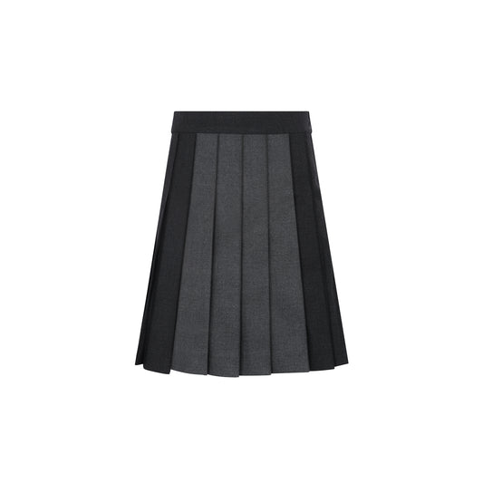 LITTLE PARNI BLACK/GREY TWO TONE PLEATED SKIRT