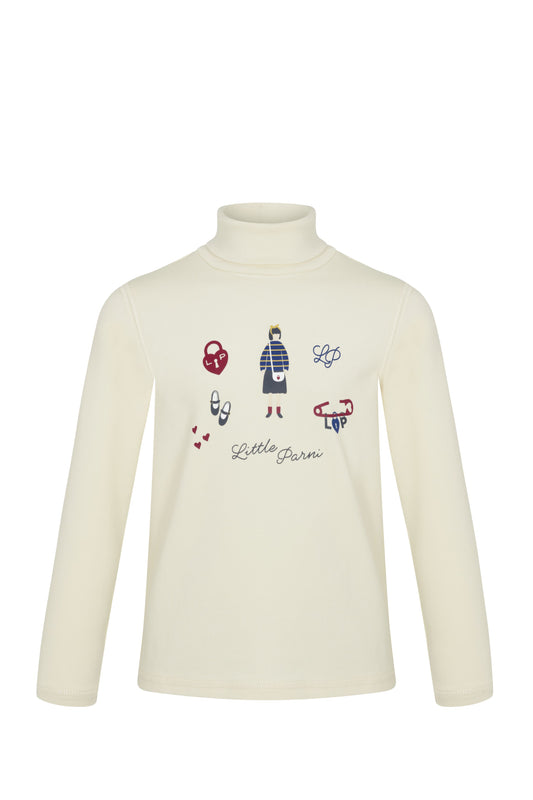 LITTLE PARNI IVORY DESIGNED TURTLENECK