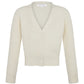 LITTLE PARNI IVORY KNIT CHUNKY CARDIGAN