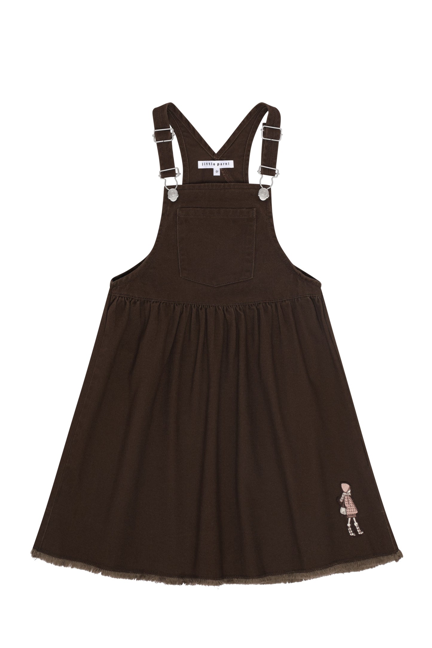 LITTLE PARNI BROWN DENIM FLARE JUMPER