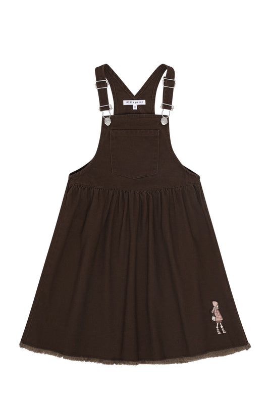 LITTLE PARNI BROWN DENIM FLARE JUMPER