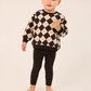 LITTLE PARNI BLACK ARGYLE SWEATSHIRT SET