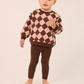 LITTLE PARNI BROWN ARGYLE SWEATSHIRT SET