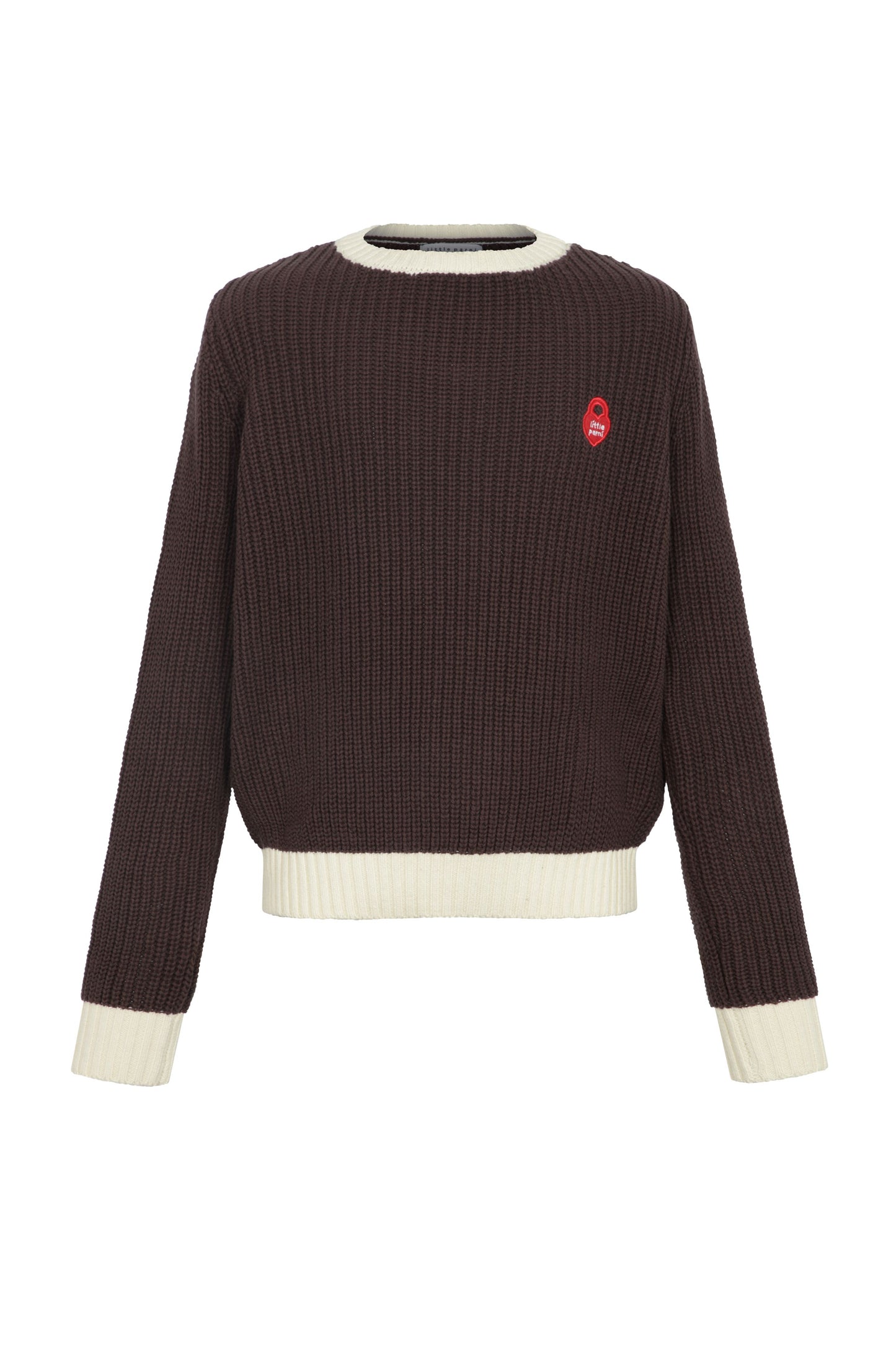 LITTLE PARNI BROWN CHUNKY KNIT SWEATER