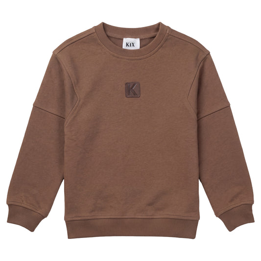 KIX CHOCOLATE BROWN DROP SHOULDER SWEATSHIRT