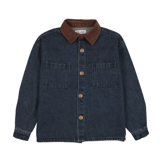 KIN & KIN MID BLUE CHAMBRAY POCKET SHIRT
