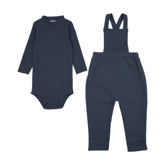 KIN & KIN MID BLUE SUSPENDER PANT SET