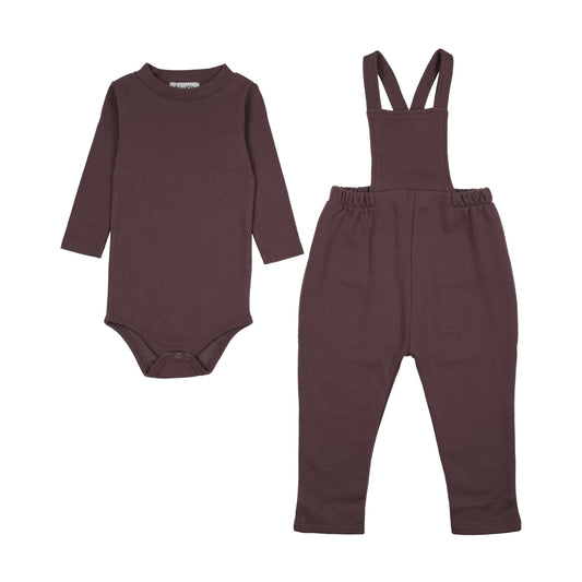 KIN & KIN PLUM SUSPENDER PANT SET