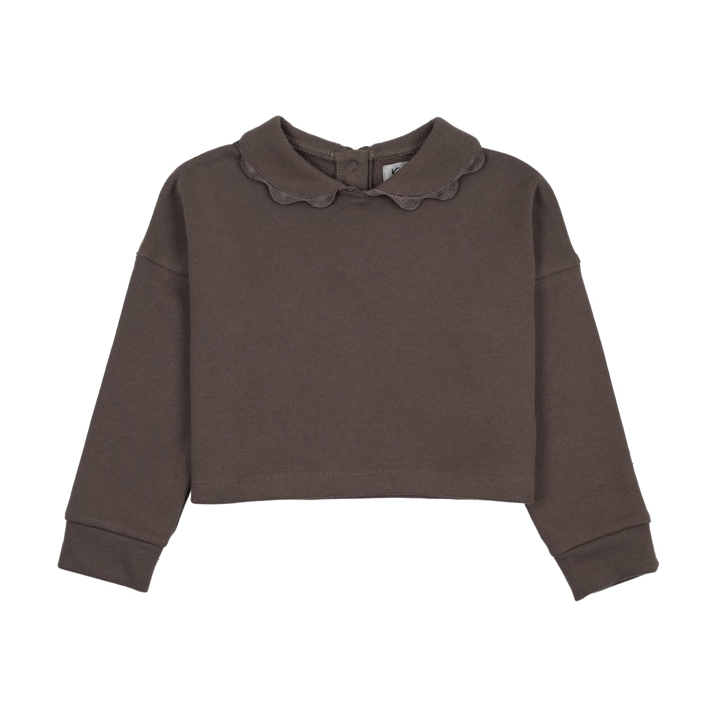KIN & KIN CHESTNUT LACE TRIM COLLAR SWEATSHIRT