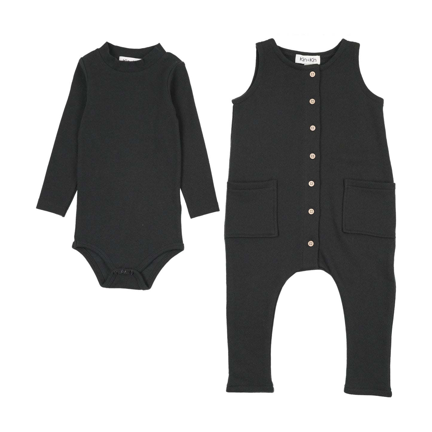KIN & KIN BLACK OVERALL SET