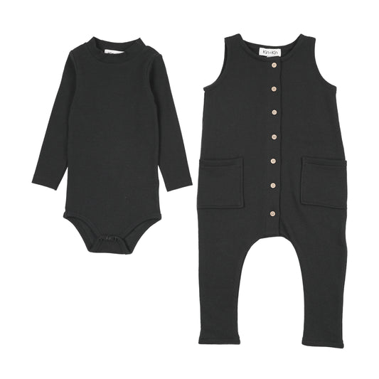 KIN & KIN BLACK OVERALL SET