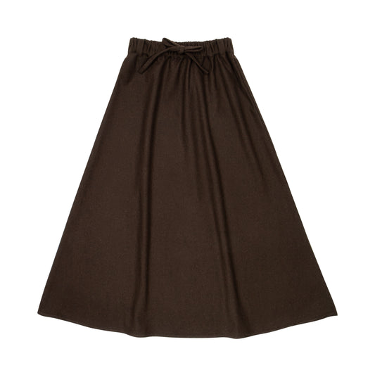 KIN & KIN BROWN WOOL MAXI SKIRT
