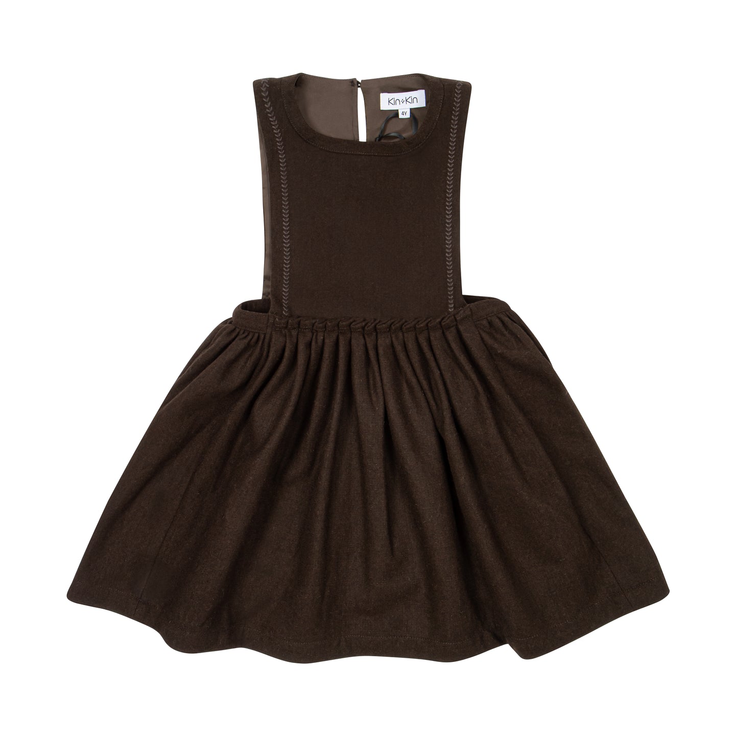 KIN & KIN BROWN PINAFORE FLARE JUMPER