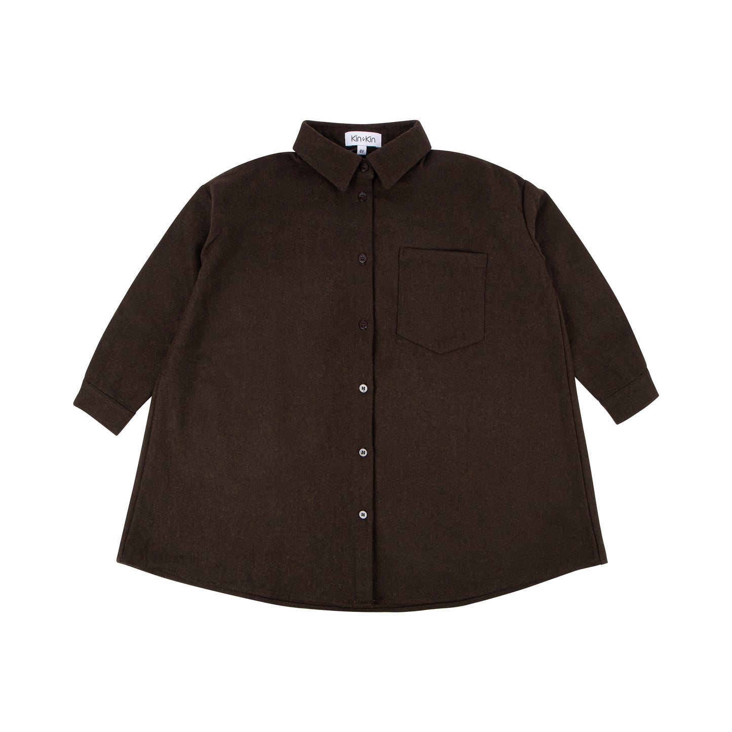 KIN & KIN BROWN BUTTON DOWN COLLAR SHIRT DRESS