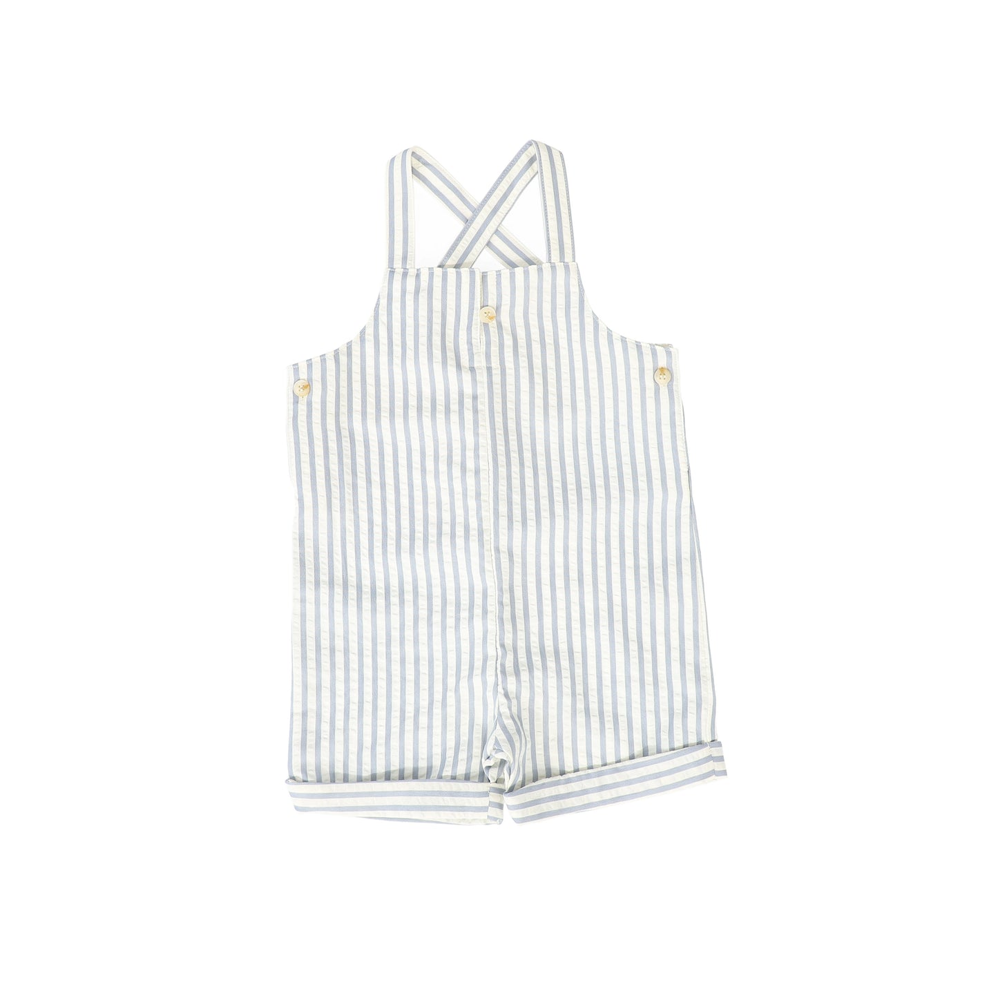 KIPP DUSTY BLUE/WHITE THIN STRIPE OVERALLS