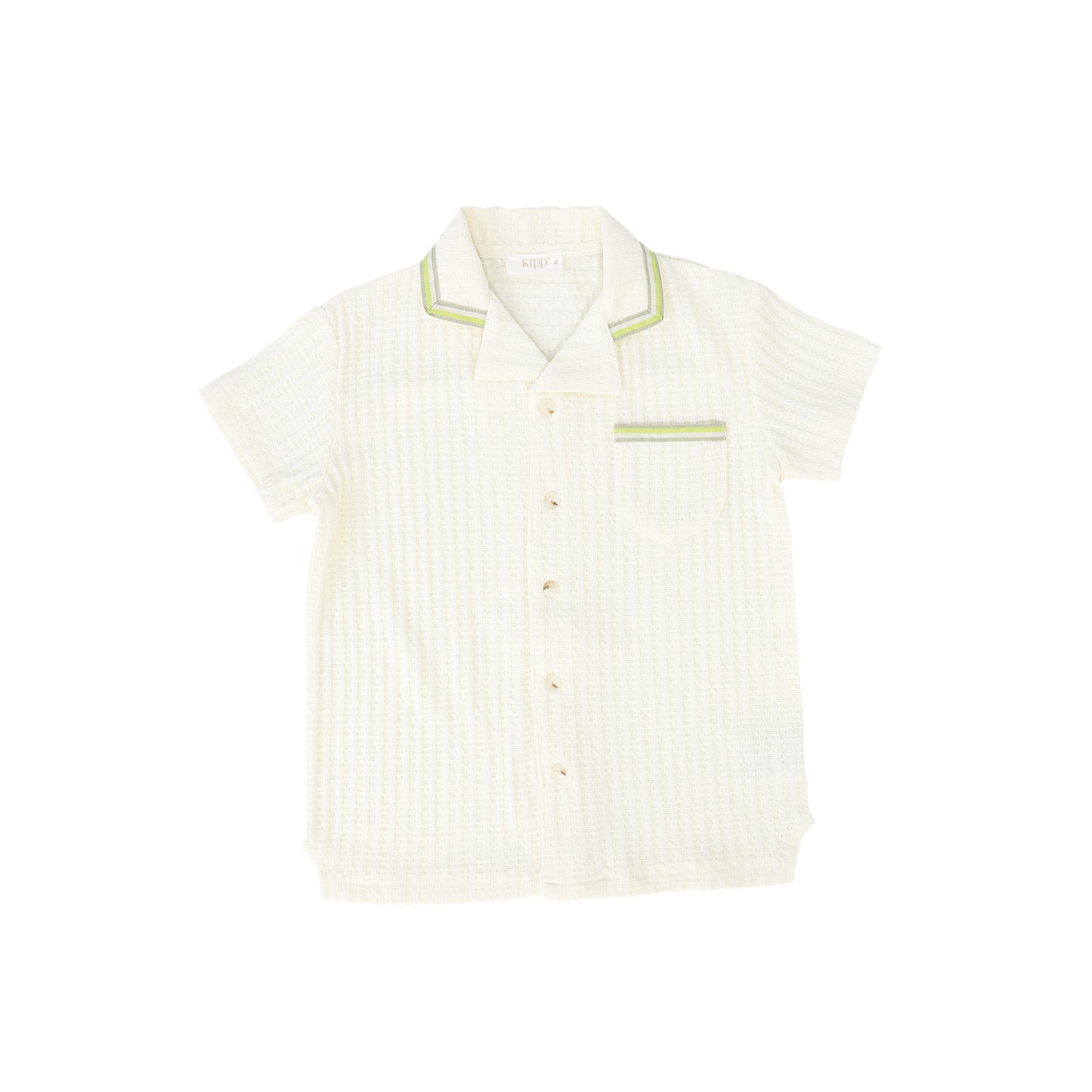 KIPP CREAM WAFFLE TRIM SHIRT