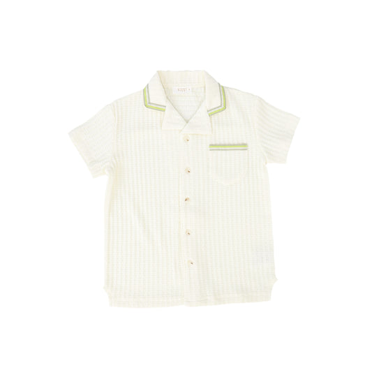 KIPP CREAM WAFFLE TRIM SHIRT