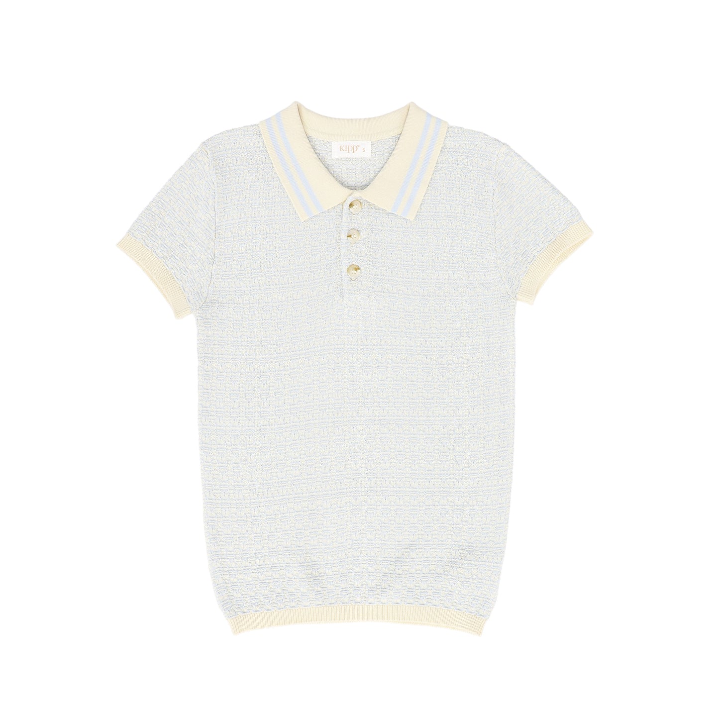 KIPP BLUE TEXTURED KNIT TRIM COLLAR SWEATER