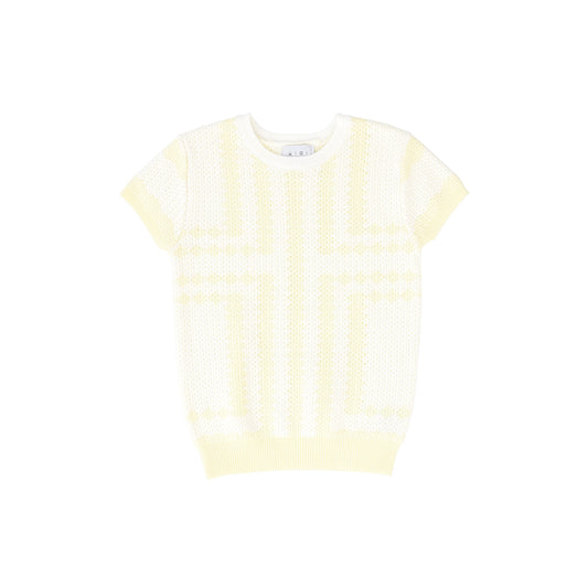 KLAI YELLOW/BEIGE SQUARE KNIT SWEATER