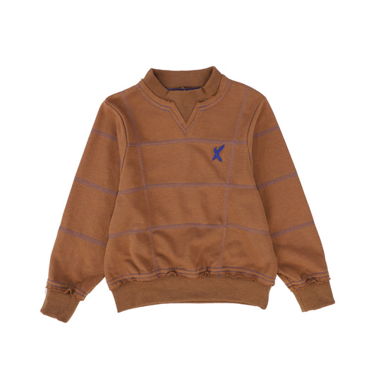 HEY KID BROWN STITCHED TOP [Final Sale]