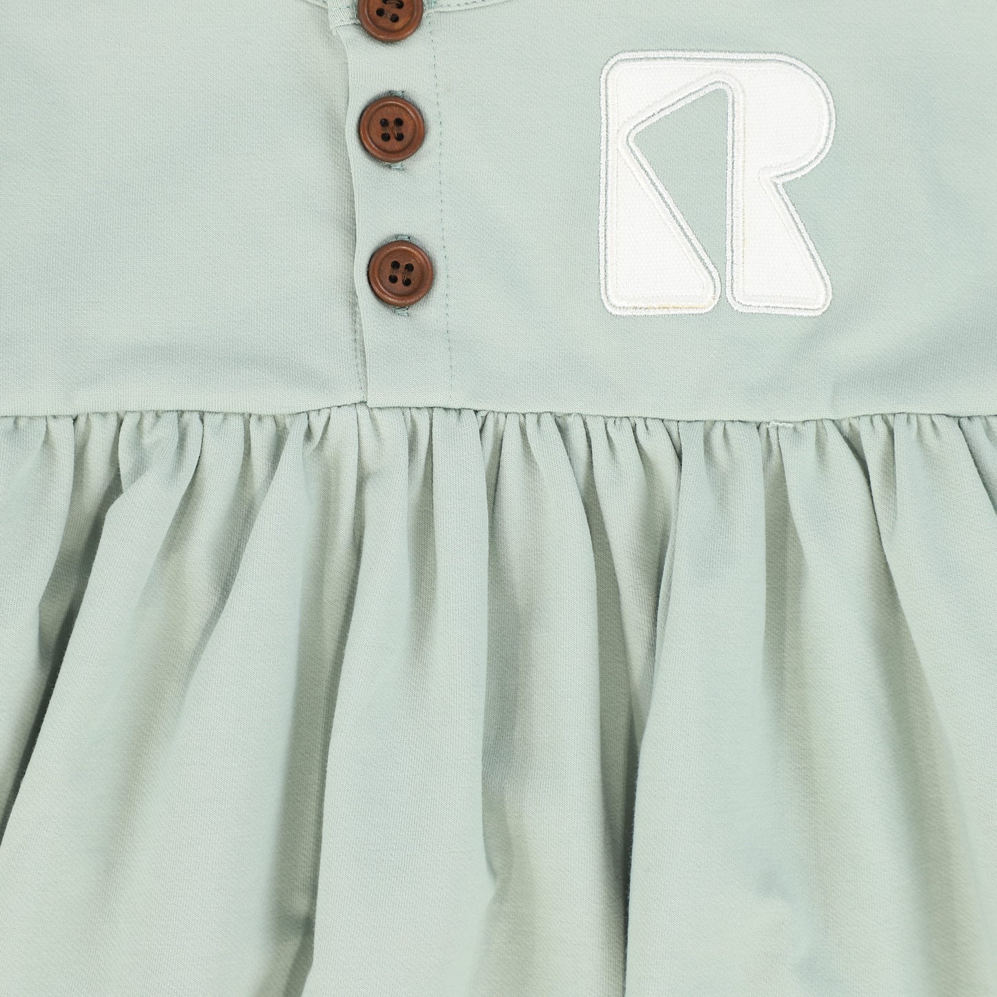 RETRO KID SAGE BUTTON WAISTED DRESS