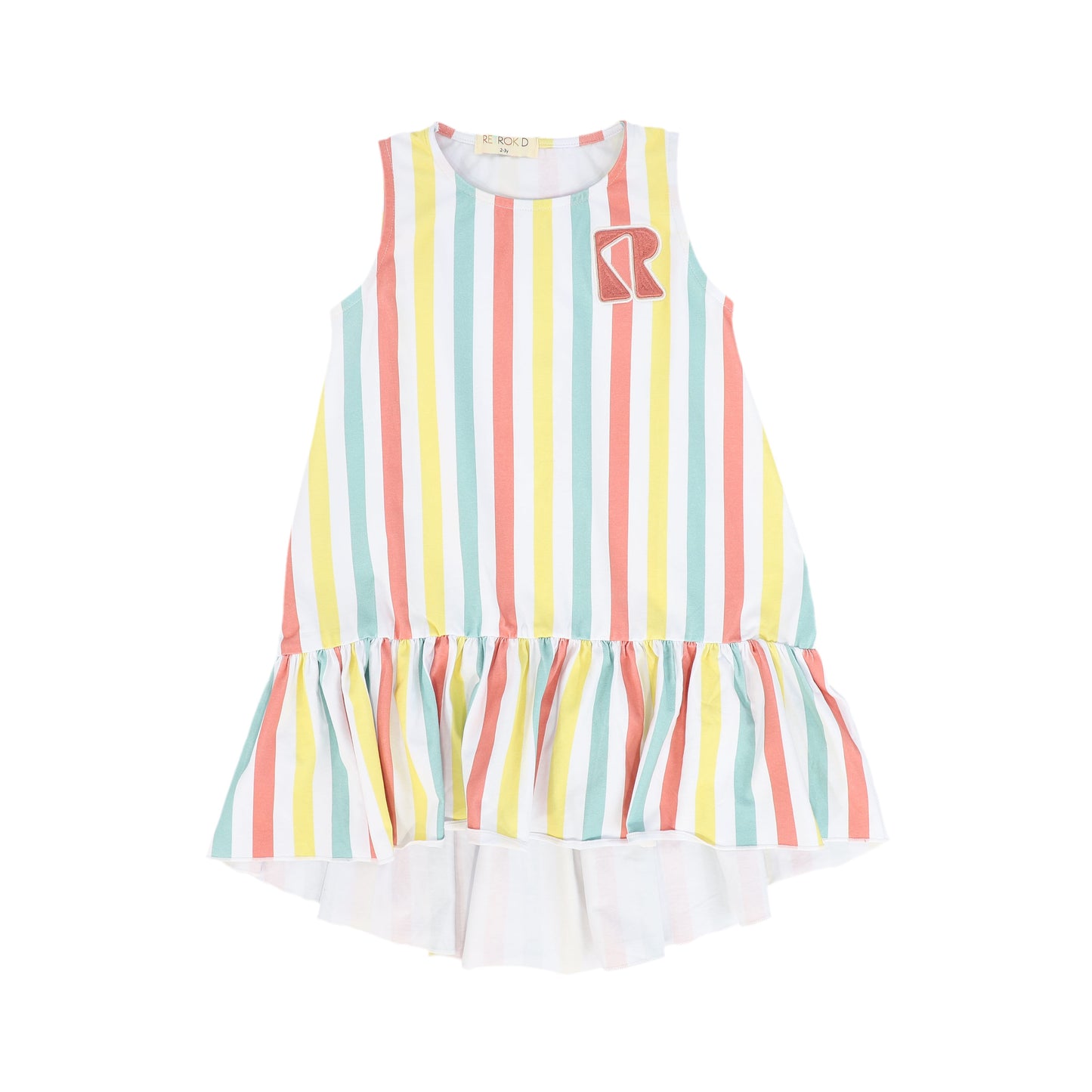 RETRO KIDS SUMMER STRIPE RUFFLE JUMPER