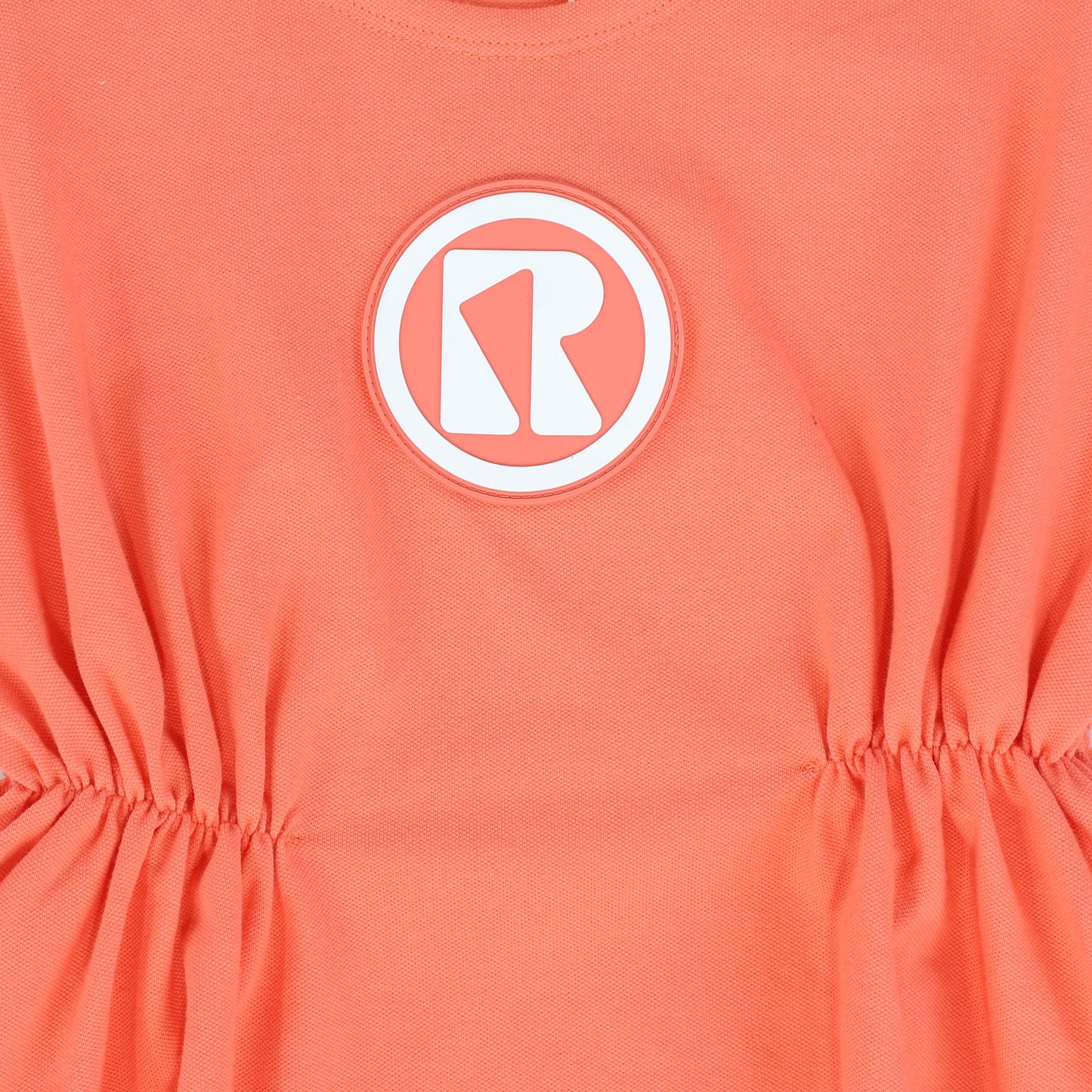 RETRO KID CORAL LOGO GATHERED DRESS