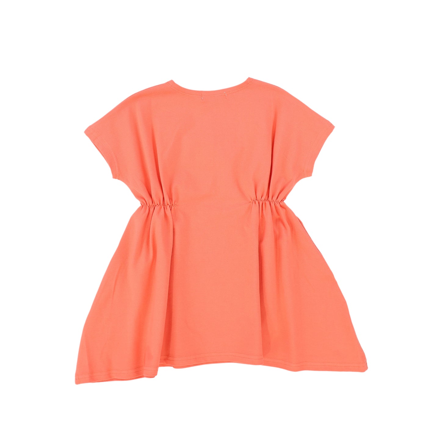 RETRO KID CORAL LOGO GATHERED DRESS