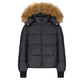 DENALI BLACK FUR TRIM PUFFER COAT