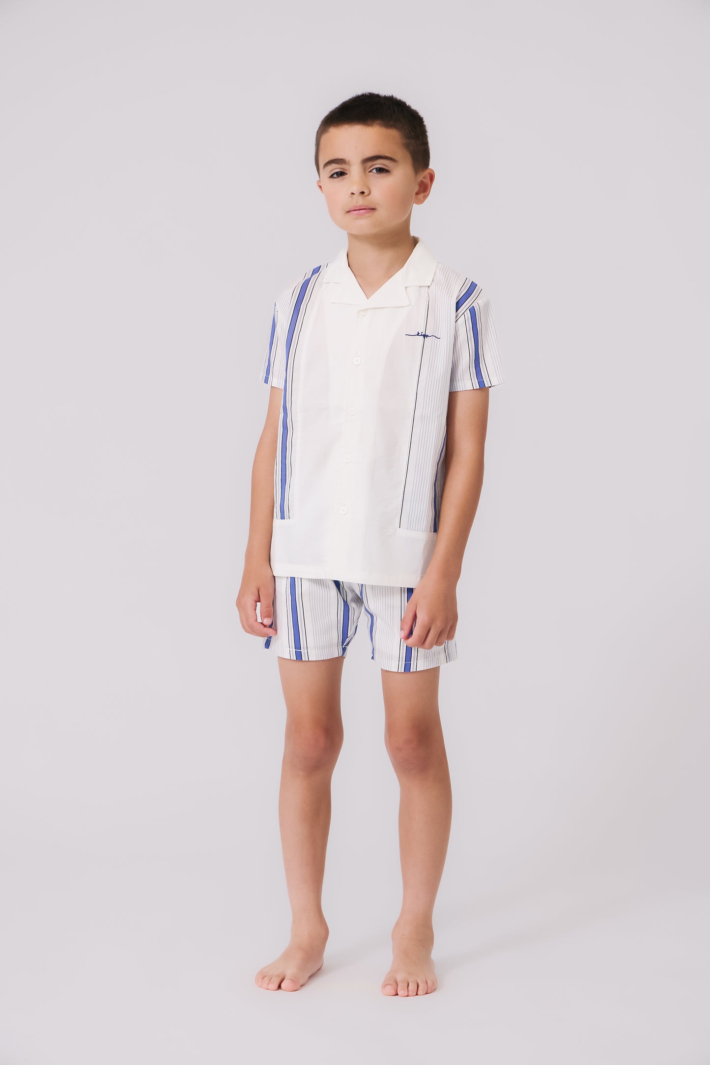 KIPP BLUE/WHITE SIDE STRIPE COLLAR SHIRT