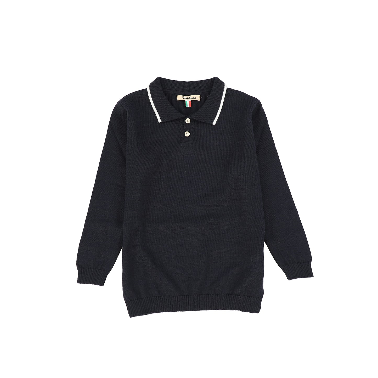 NUPKEET NAVY TRIM POLO SWEATER