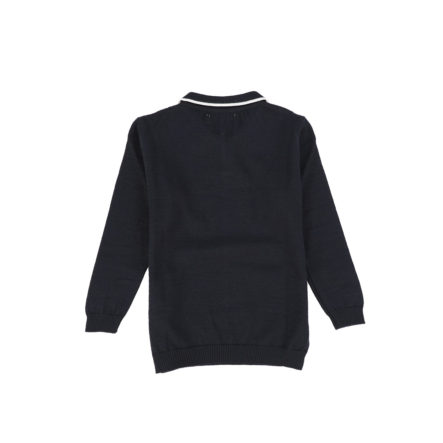 NUPKEET NAVY TRIM POLO SWEATER