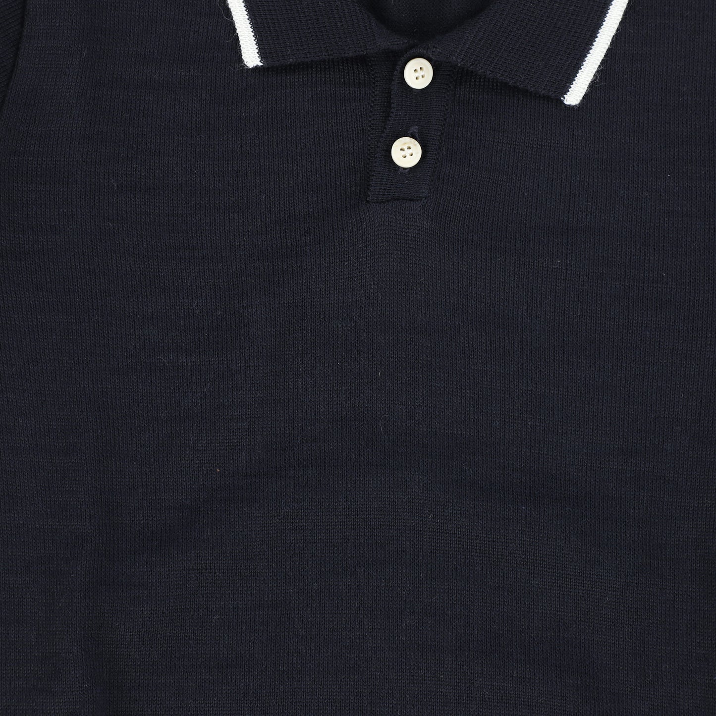 NUPKEET NAVY TRIM POLO SWEATER