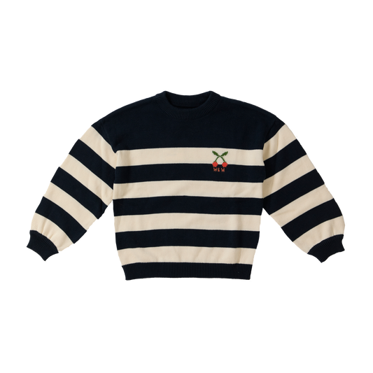 WANDER & WONDER NAVY STRIPE PULLOVER SWEATER