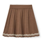 COPENHAGEN COLOR WALNUT/CREAM TRIM KNIT TENNIS SKIRT