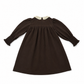 MADELEINE BROWN CORDUROY CROCHET COLLAR DRESS