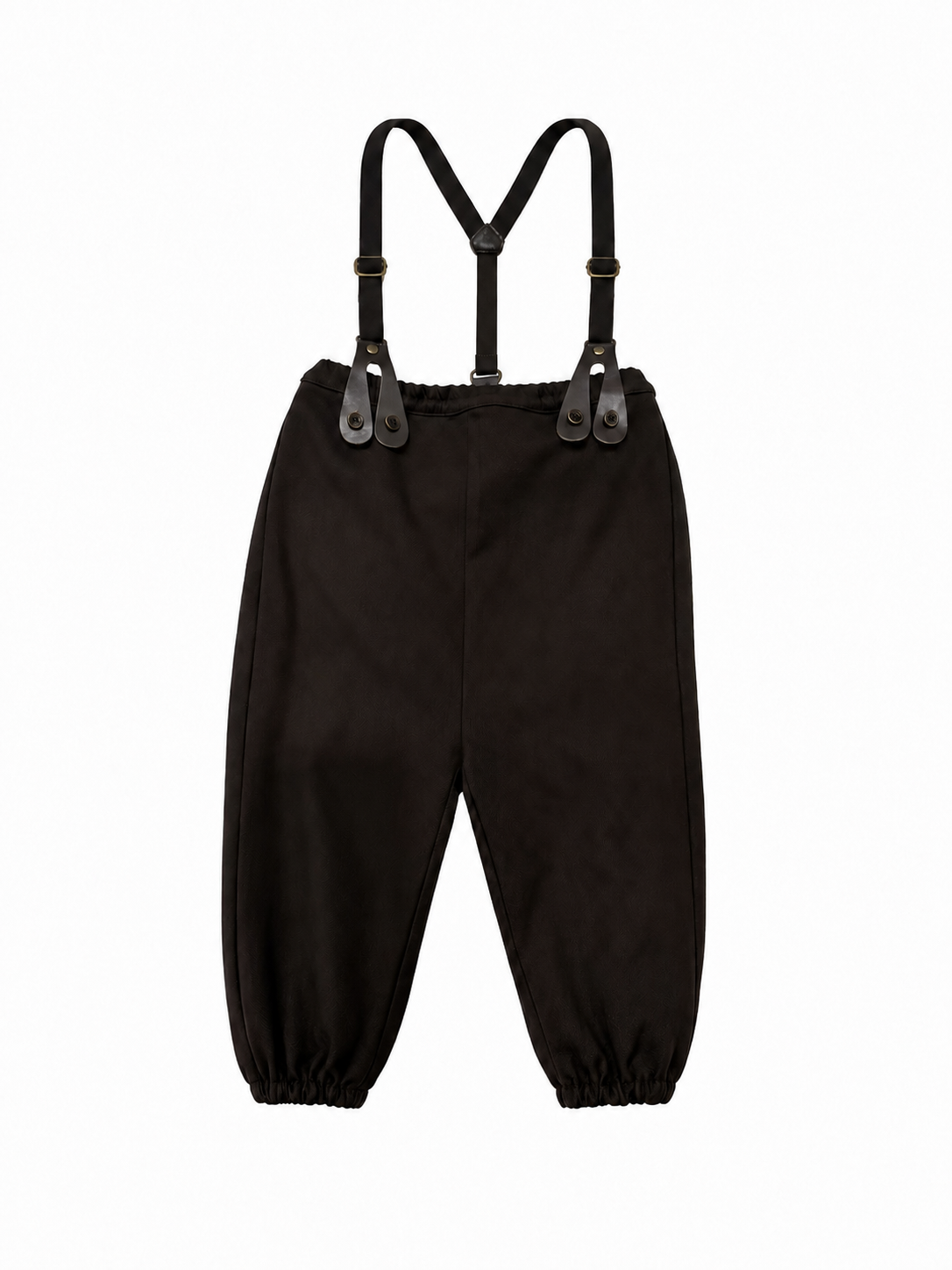MADELEINE BROWN LEATHER TAB OVERALLS SET