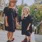 MADELEINE BROWN CORDUROY CROCHET COLLAR DRESS