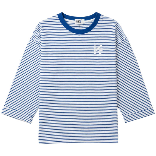 KIX ROYAL BLUE STRIPE BOXY T-SHIRT