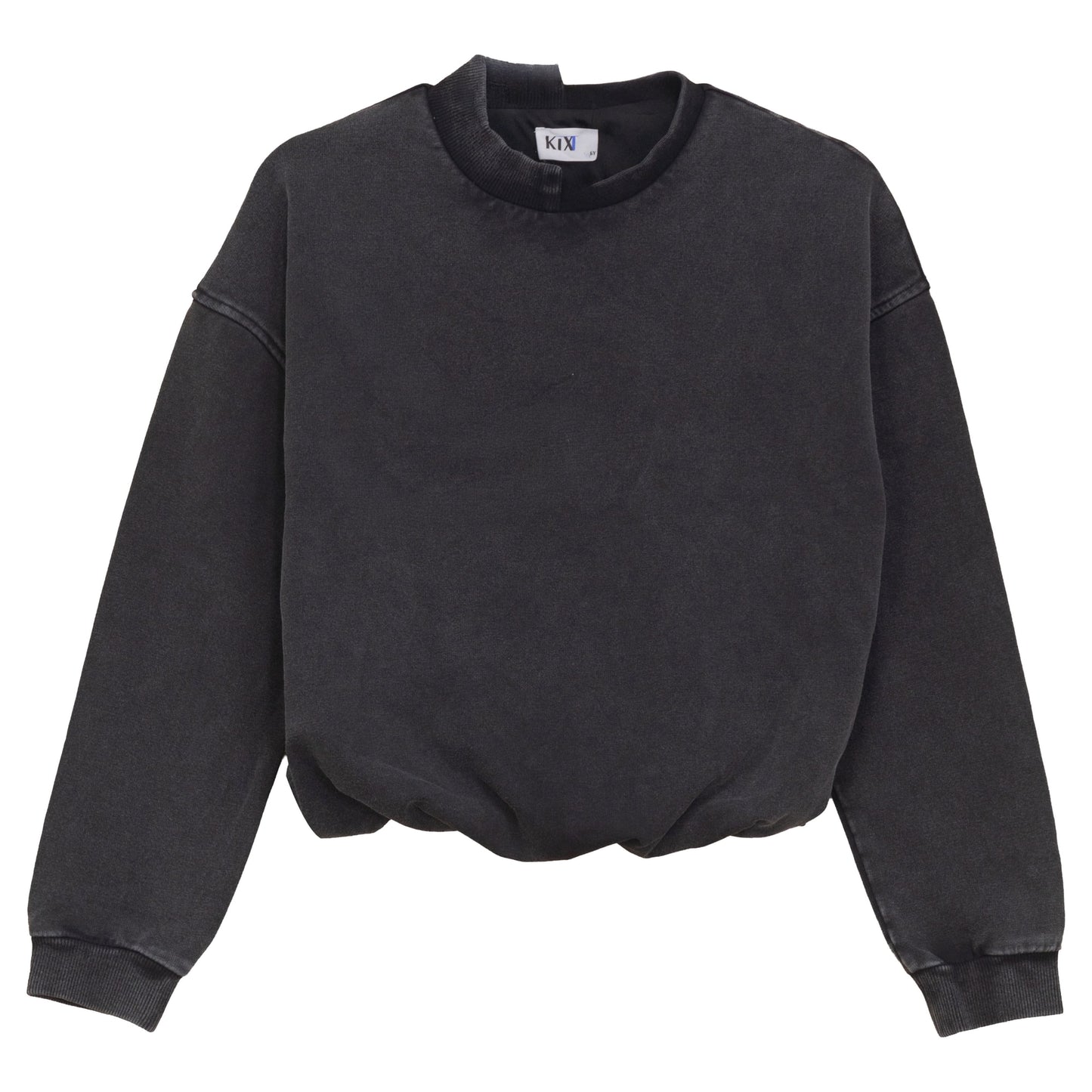 KIX BLACK BUBBLE HEM SWEATSHIRT