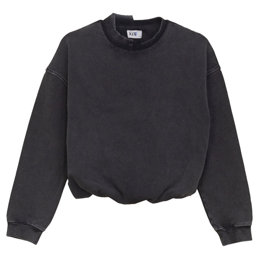 KIX BLACK BUBBLE HEM SWEATSHIRT