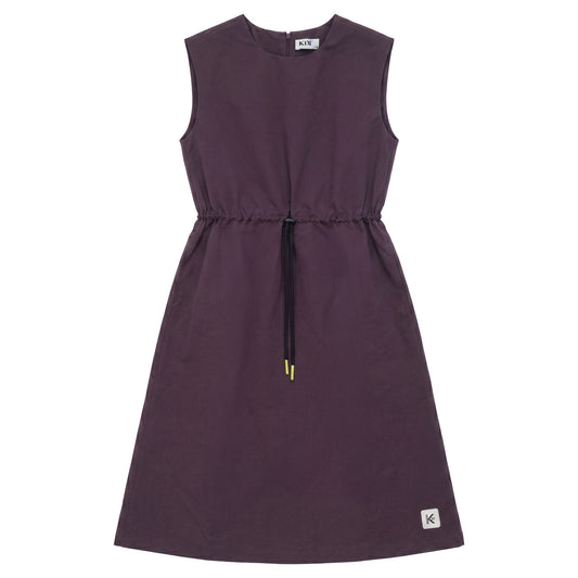 KIX BURGUNDY DRAWSTRING MIDI DRESS
