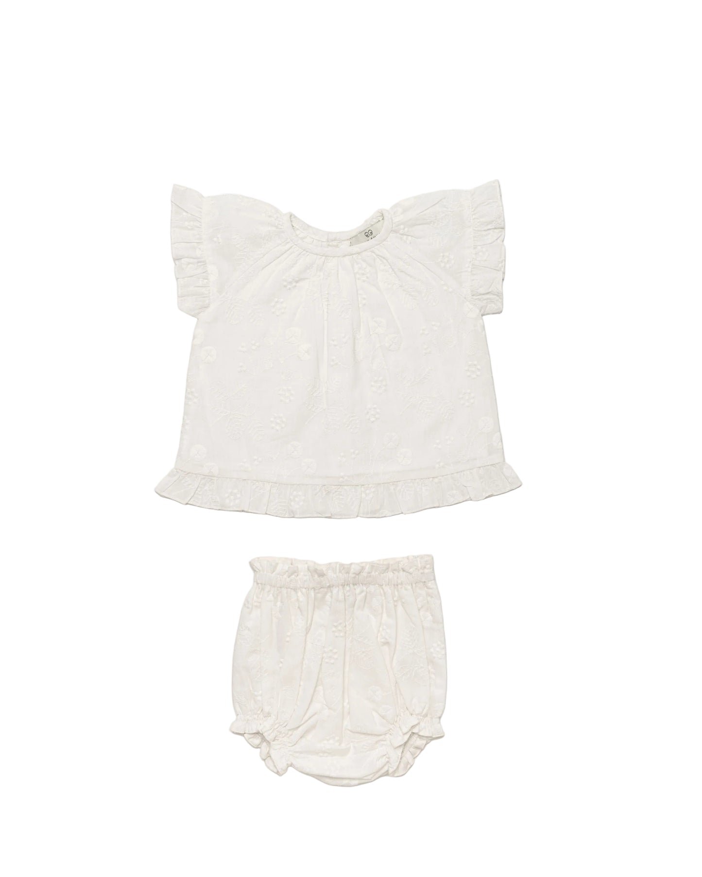 EARLY SUNDAY IVORY GATHERED BLOOMER SET