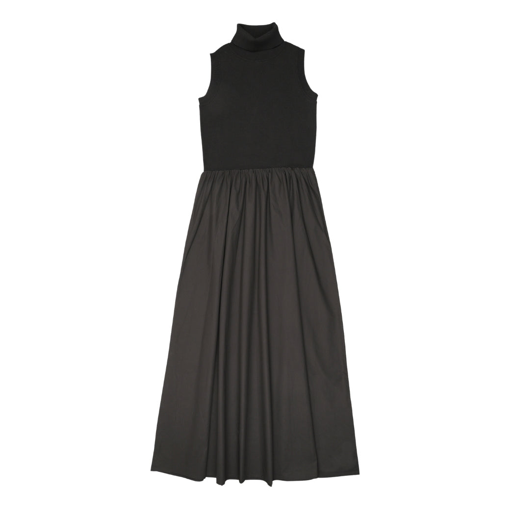 URBAN EDGE BLACK KNIT COMBO DRESS