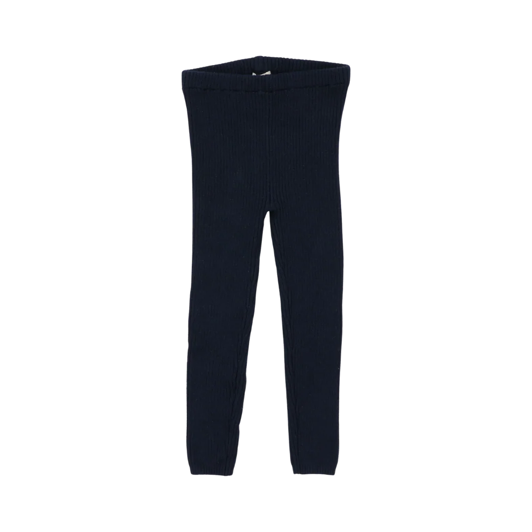 LIL LEGS NAVY KNIT LEGGINGS